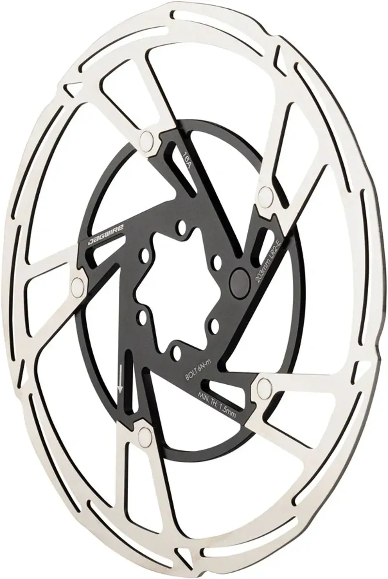 Jagwire Pro LR2-E Ebike Disk Brake Rotor With Magnet 6-Bolt 203mm in Silver/Black-1