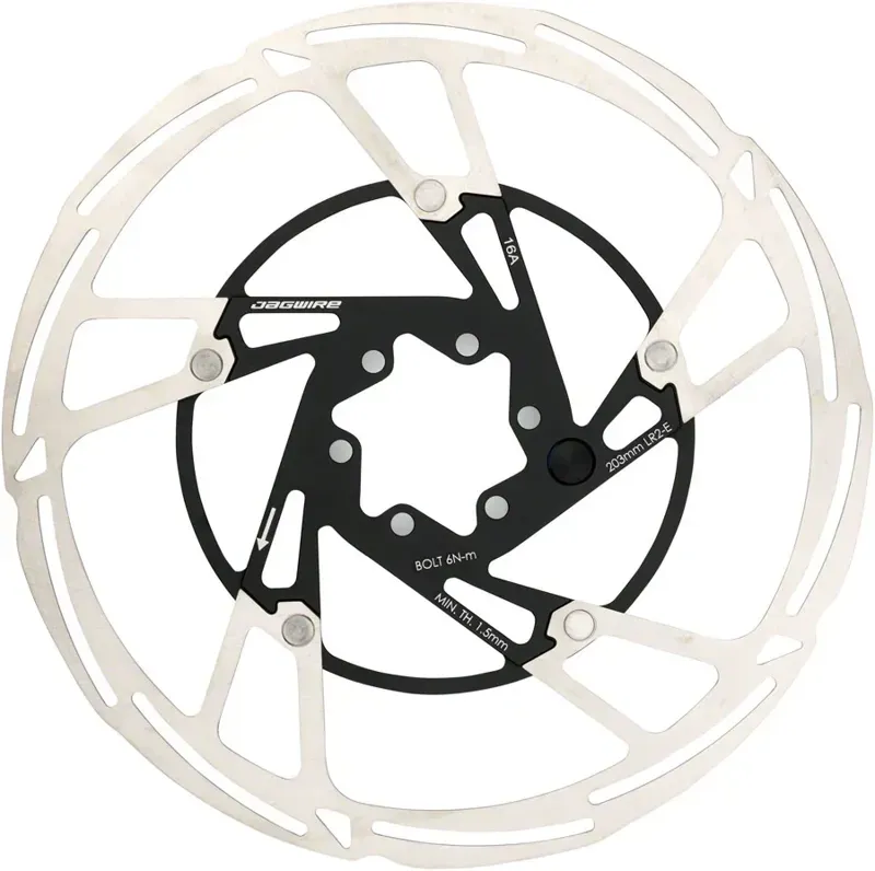 Jagwire Pro LR2-E Ebike Disk Brake Rotor With Magnet 6-Bolt 203mm in Silver/Black