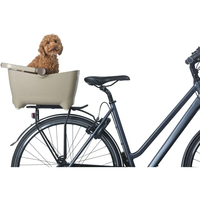 Basil Buddy MIK Dog Bicycle Basket 32L in Biscotti Brown-3